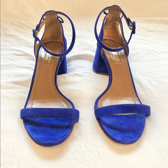 Aqua Azzura blue suede tassel sandals - Picture 1 of 5